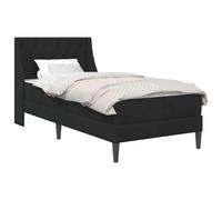 vidaXL Cadre de lit avec Matelas Noir 90 x 190 cm Velours, Cadre de lit Chic, rectangulaire, Moderne, Design Durable, Solution de Sommeil Pratique, Surface Confortable