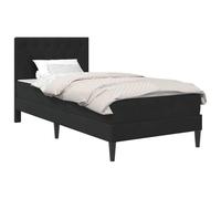 vidaXL Cadre de lit avec Matelas Noir 90 x 190 cm Velours, Chambre Moderne, Cadre de lit Solide, Matelas en Velours, Ressorts, Ensemble de Meubles Pratiques pour la Maison