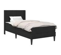 vidaXL Cadre de lit avec Matelas Noir 90 x 190 cm Velours, Mobilier de Chambre, Cadre de lit Moderne, Design Contemporain, Velours Durable, Essentiel pour Un Sommeil stylé