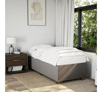 vidaXL Cadre de lit avec pieds de lit - Sommier à lattes - Lit rembourré pour chambre à coucher - Cadre de lit simple - Moderne - Taupe - 90 x 190 cm - Tissu taupe
