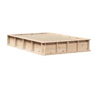 vidaXL Cadre de lit avec Rangement à soulèvement - Naturel, 140 x 200 cm, en pin Massif, Style Minimaliste pour ta Chambre, Meuble intérieur Moderne