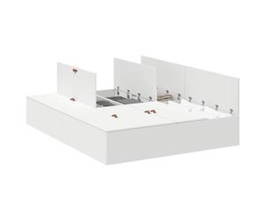 vidaXL Cadre de lit avec Rangement avec Stockage Blanc 160 x 200 cm | Tiroirs intégrés pour bien s'organiser, Fait pour durer et supporter un usage quotidien,