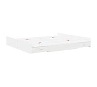 Vidaxl Cadre De Lit Avec Rangement Avec Tiroir Avec Tête De Lit Avec Stockage Blanc 180 X 200 Cm