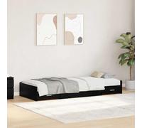 Lit avec rangement en chêne noir 200 x 100 cm en bois reconstitué, avec des tiroirs intégrés. À monter pour 2 personnes. Design moderne pour la chambre. Ça vient avec un marteau et des instructions de