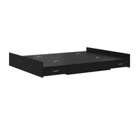vidaXL Lit de Rangement 140 x 190 cm en chêne Noir, Style Minimaliste, en Bois reconstitué avec tiroir Extensible et Plein d'espace de Rangement, inclut la tête de lit et Le Pied de lit, Facile à Mon