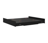 vidaXL Lit de Rangement Noir Chêne 200 x 200 cm en Bois d'ingénierie. avec tiroirs intégrés et Un Design Minimaliste. C'est Super Simple à Assembler et ça Prend Pas de Place. Pas Besoin de sommier, l