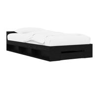 vidaXL Cadre de lit avec Rangement avec tiroir Chêne Noir 80 x 200 cm,