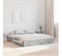 vidaXL Lit de Rangement béton Gris 180 x 200 cm en Bois d'ingénierie. Son Design est Moderne et Minimaliste, avec des tiroirs sous Le lit Super spacieux. Montage Facile, Pas Besoin de sommier, C'est