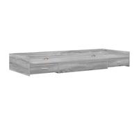 Cadre de lit Moderne Gris Sonoma 190 x 90 cm, en Bois, avec des tiroirs Pratiques. Montage Facile, Parfait pour ta Chambre. Son Design spacieux et Solide Aide à Bien Organiser tes Affaires.