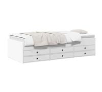vidaXL Cadre de lit avec Rangement Blanc 80 x 200 cm Bois d'ingénierie,