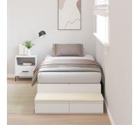 Vidaxl Cadre De Lit Avec Rangement Blanc Bois D'ingénierie Blanc