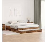 vidaXL Cadre de lit avec Rangement Bois Ancien 236,5 x 180 x 31,5 cm, Lit de Rangement Moderne, Cadre rectangulaire, Gain de Place, Meuble Pratique pour la Vie Urbaine.