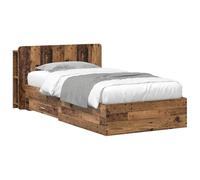 vidaXL Cadre de lit avec Rangement Bois Ancien 80 x 200 cm, Cadre de lit Moderne, Rangement Pratique, ajout élégant, Bois ingénieur, Solution Gain de Place