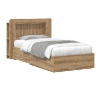 vidaXL Cadre de lit avec Rangement Chêne Artisanal 100 x 200 cm, Cadre de lit Moderne, Rangement Pratique, ajout élégant, Bois ingénieur, Solution Gain de Place