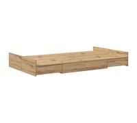 vidaXL Lit avec Rangement 120 x 190 cm Chêne Artisanal Bois d'ingénierie Marron Style Minimaliste Beaucoup d'espace sous Le Matelas Facile à Monter Tiroir caché Meubles de Chambre À Utiliser à l'inté