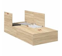 vidaXL Cadre de lit avec Rangement Chêne Sonoma 100 x 200 cm, Un Cadre de lit en pin Moderne, Solution de Rangement Robuste, Style épuré, Gain de Place, Organisation Chambre