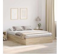vidaXL Lit avec rangement Chêne Sonoma Bois d'ingénierie 140 x 200 cm