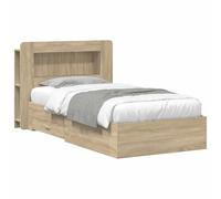 vidaXL Cadre de lit avec Rangement Chêne Sonoma 80 x 200 cm, Cadre de lit Moderne, Rangement Pratique, ajout élégant, Bois ingénieur, Solution Gain de Place