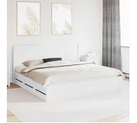 vidaXL Cadre de lit avec rangement et tête de lit Blanc 180 x 200 cm 3413923
