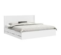 vidaXL Cadre de lit avec Rangement et tête de lit Blanc 200 x 200 cm, Lit rectangulaire Chic, Cadre Moderne, Rangement Pratique, Bois ingénieur, Meubles pour Chambre organisée