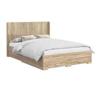 vidaXL Cadre de lit avec Rangement et tête de lit Chêne Sonoma