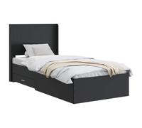 vidaXL Cadre de lit avec Rangement et tête de lit Noir 75 x 190 cm
