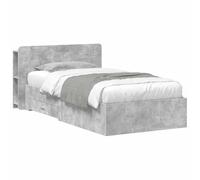 vidaXL Cadre de lit avec Rangement Gris béton 80 x 200 cm, Cadre de lit Moderne, Rangement Pratique, ajout élégant, Bois ingénieur, Solution Gain de Place