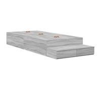 vidaXL Cadre de lit avec Rangement Gris Sonoma 100X200 cm Bois d'ingénierie Tiroirs Ample Design Moderne Facile à Monter Meuble de Chambre Intérieur Durable Stylé Adulte