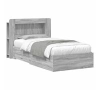 vidaXL Cadre de lit avec Rangement Sonoma Gris 100 x 200 cm, Cadre de lit Moderne, Rangement Pratique, ajout élégant, Bois ingénieur, Solution Gain de Place