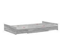 vidaXL Lit de Rangement en Gris Sonoma, 120 x 200 cm. Fait en mélamine, Bois reconstitué. Il a des tiroirs à Rouleaux pour Un Rangement Pratique. Montage Super Simple et Design Minimaliste avec Une b