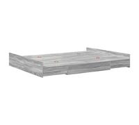 Vidaxl Cadre De Lit Avec Rangement Sonoma Gris 140 X 190 Cm