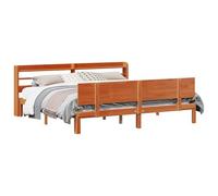 vidaXL Cadre de lit avec Stockage 2 pcs Cire Marron Bois de Pin Massif, Cadre de lit Moderne, Design rectangulaire, en Bois Durable, avec Rangement et somier intégré, Soutien Confortable