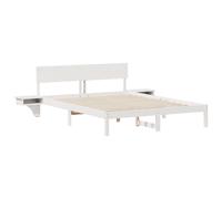 Vidaxl Cadre De Lit Avec Tables De Chevet Blanc 160 X 200 Cm