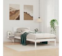 Vidaxl Cadre De Lit Avec Tables De Chevet Blanc 90 X 200 Cm