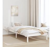 Vidaxl Cadre De Lit Avec Tables De Chevet Blanc 90 X 200 Cm Blanc