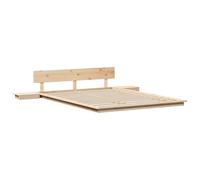 vidaXL Cadre de lit avec Tables de Chevet Naturel 140 x 200cm en Bois de pin Massif Design intégré mobilier de Chambre Adulte Plateforme Minimaliste Contemporain Durable Moderne en Bois Simple avec r