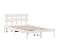 Vidaxl Cadre De Lit Avec Tête De Lit Blanc 120x200 Cm En Bois Massif De Pin