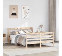 vidaXL Cadre de lit avec tête de lit 140x190 cm bois de pin massif, lit, mobilier de chambre à coucher, lit en bois, lit 3306637