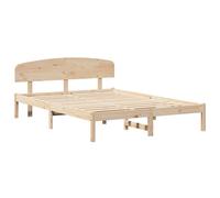 vidaXL Cadre de Lit avec Tête de Lit 150X200 cm Bois Massif de Pin Contemporain Plateforme Aucun Sommier Nécessaire Durable Ample Rangement sous Le Lit pour Chambre Mobilier Intérieur