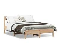 vidaXL Cadre de lit avec tête de lit 160x200 cm bois de pin massif 3216206 Or G