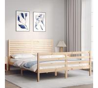 vidaXL Cadre de lit avec tête de lit 160x200 cm bois massif 3195036