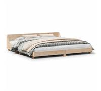 Vidaxl Cadre De Lit Avec Tête De Lit 180x200 Cm Bois De Pin Massif Marron