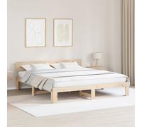 Vidaxl Cadre De Lit Avec Tête De Lit 200x200 Cm En Bois De Pin Massif