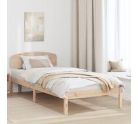 vidaXL Cadre de lit avec tête de lit Naturel 80 x 200 cm Pin Massif, Lit en Bois de pin élégant, Design Moderne, Cadre à Lattes, tête de lit Incluse, Montage Facile, mobilier Minimaliste