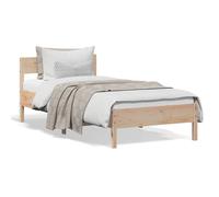 Vidaxl Cadre De Lit Avec Tête De Lit 90x190 Cm Bois De Pin Massif Marron