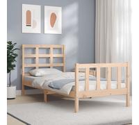 Vidaxl Cadre De Lit Avec Tête De Lit 90x190 Cm Bois Massif Marron