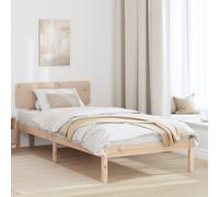 Vidaxl Cadre De Lit Avec Tête De Lit 90x190 Cm En Bois De Pin Massif