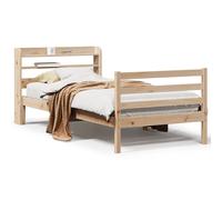 Vidaxl Cadre De Lit Avec Tête De Lit 90x200 Cm Bois De Pin Massif Marron