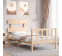 Cadre de Lit avec Tête de Lit Sommier à Lattes Chambre Bois Massif vidaXL