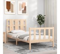 Vidaxl Cadre De Lit Avec Tête De Lit 90x200 Cm Bois Massif Marron